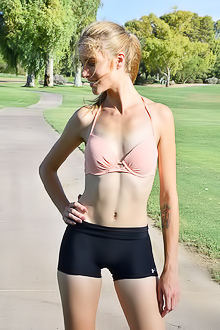 Mazzy FTV Naked Mazzy FTV works out in the local park