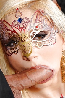 Lea L  wild blonde babe takes two cocks