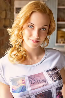 Lana Blue Baring The Succulent Folds Of Her Shaved Pussy