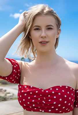 Casey Baring Her Lovely Breasts And Peachy Booty To The Warm Summer Breeze