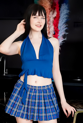 Amelia Riven Flips Up Her Plaid Skirt For A Flash Of Her Panties