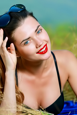 Georgia Breathtaking Beauty Showcases Her Flawless Figure In Lacy Black Lingerie