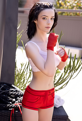 Lilly Redd Her Scarlet Shorts Cling To Her Sexy Booty And Her White Crop Top Turns Transparent