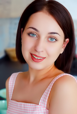 Alin Luxe In Her Pink Gingham Dress Revealing Her Luscious Ass