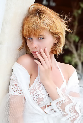 Marta Gromova Charming Blue-eyed Babe Is Soon Naked On The Terrace