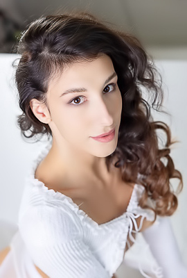 Luna Ortega Leggy Spanish Brunette Reclines On The Cool Marble Surface