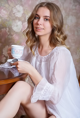Dina Divine Flirts With Sheer Nightie And Spread Legs Striptease