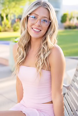 Gorgeous Blond Teen Lilly Rubbing Pussy