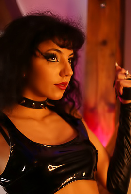 Mitzi X Explores Her Kinky Side In A Dungeon With Masturbation And Dominant Poses