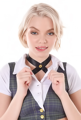 Ashby Winter transforms from schoolgirl to temptress in skirts and stockings